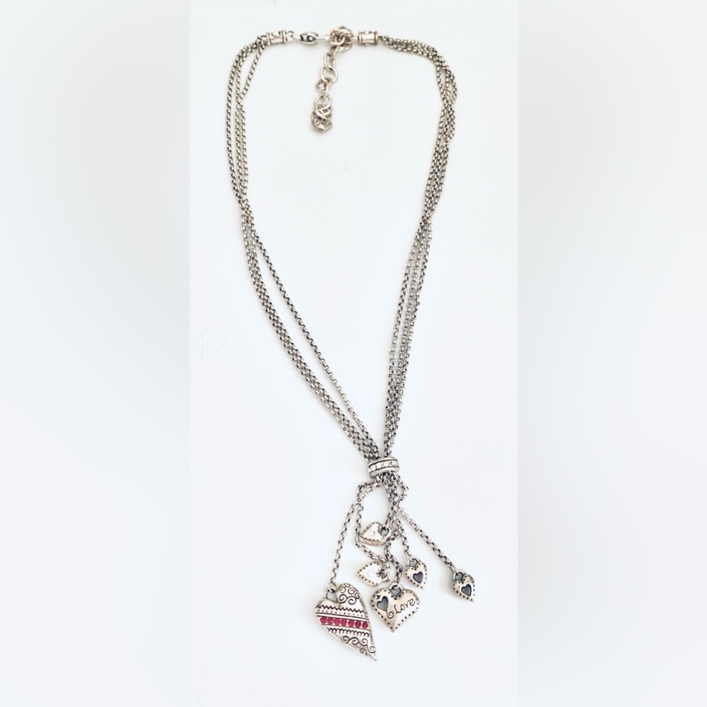 Brighton Sterling Silver Multi-Strand Necklace with gems